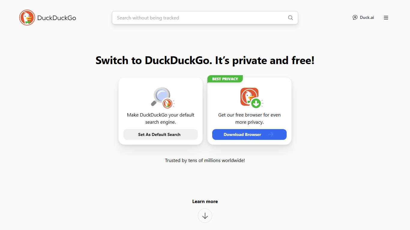 DuckDuckGo - Protection. Privacy. Peace of mind.