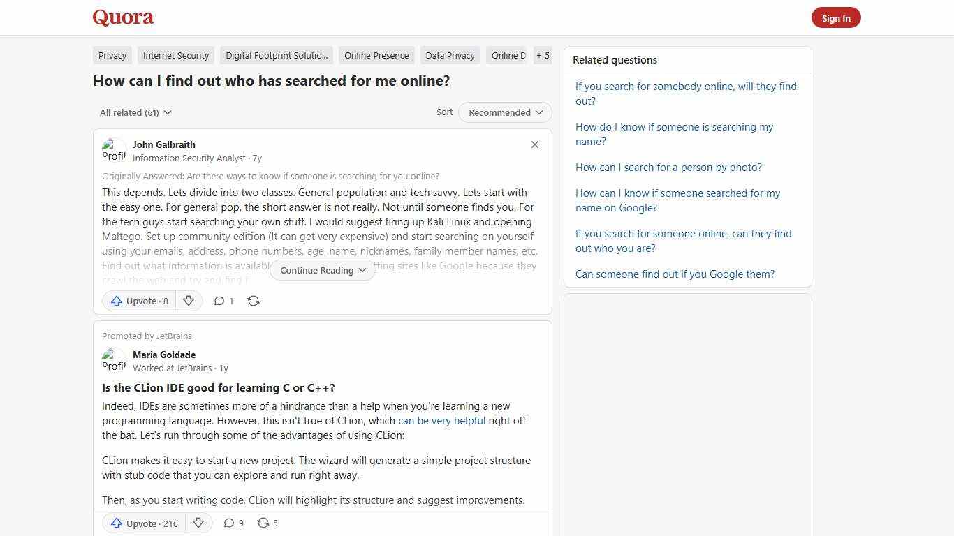 How to find out who has searched for me online - Quora